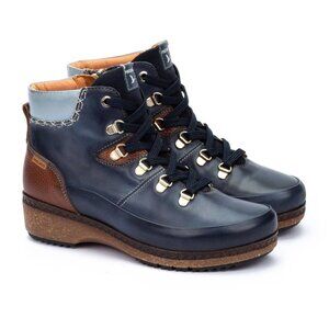 Pikolinos Granada Lace up Ankle Boots Size 41 10.5 Blue Leather Comfort NEW $235